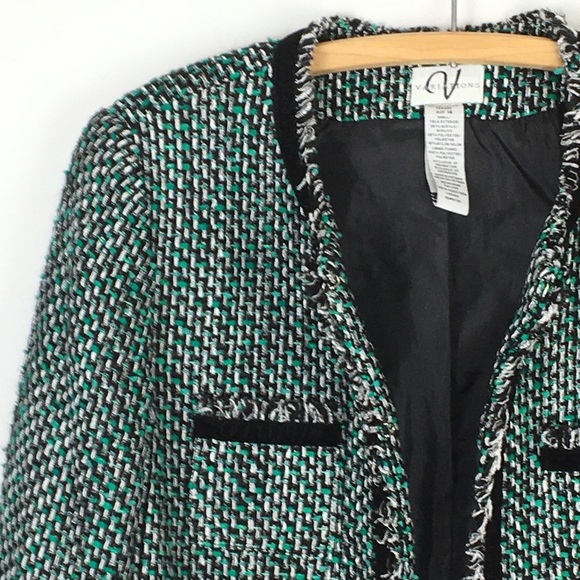 Vintage Open Blazer by VARIATIONS textured fringe - Picture 2 of 14